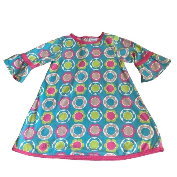 Chez Ami by Patsy Aiken Retro Style Bell Sleeve Floral Polka Dot Cotton Dress 6X - Picture 7 of 16